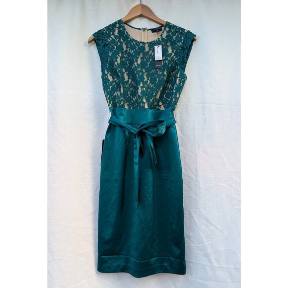 The Limited Teal Lace Knee Length Sheath Dress Sz 2 NWT Elegant Wedding Guest - Picture 1 of 5